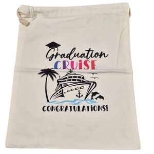 Graduation Cruise Drawstring Canvas Bag